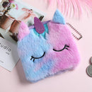 Kids Girls Clutch Cute Cartoon Plush Soft Purse Zipper Card Bags Short Wallet