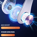USB 3000mAh LED Digital Display Hanging Neck Fan Summer Air Cooling (White)