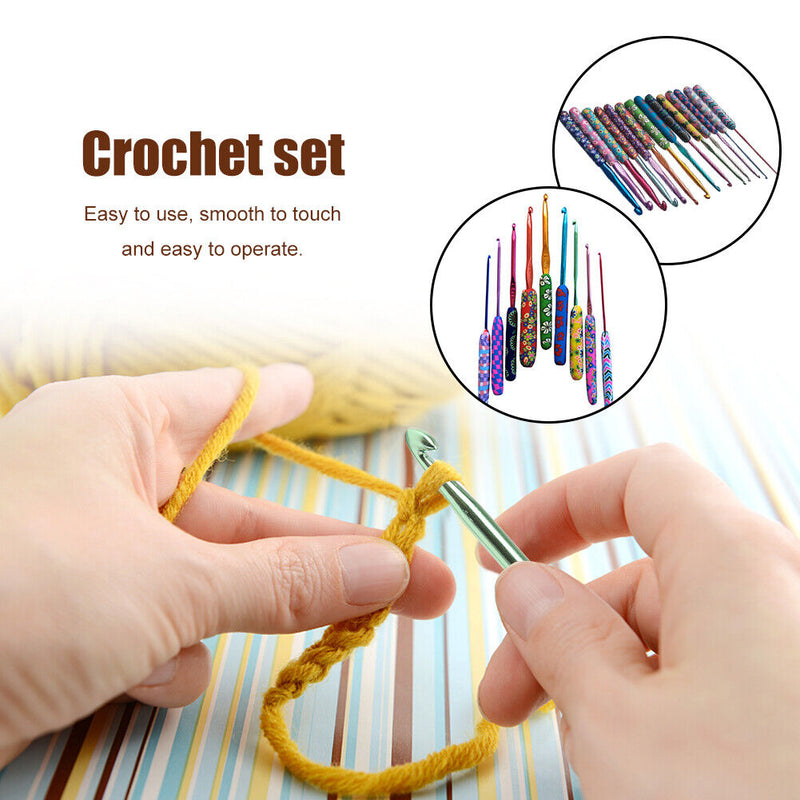Soft Ceramic Handle Crochet Needles Crocheting Hooks Set Sweater Knitting Weave
