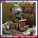 Diamond Painting Kit Hedgehog coffee beans Full Round Rhinestone Wall Pict