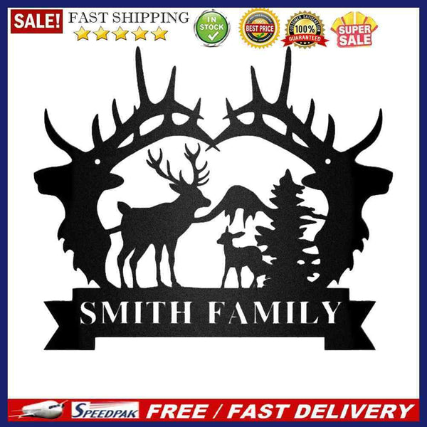 Metal Deer Family Hanging Art Craft Outdoor Garden Decoration Household Sup