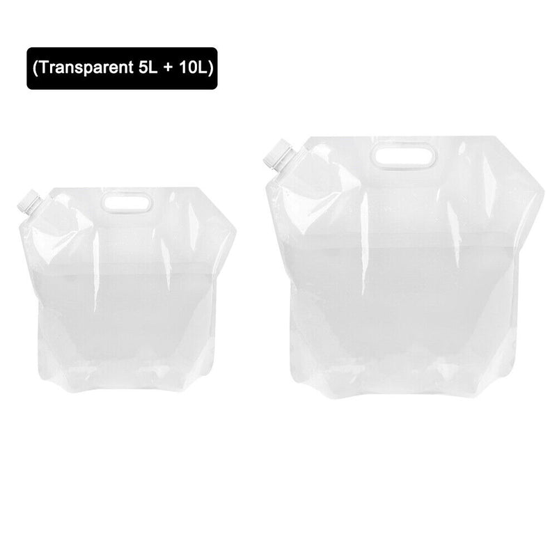 2pcs 5L/10L Portable Outdoor Foldable Collapsible Water Bags Camping Carrie