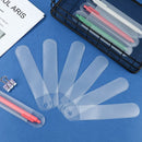 Business Affairs Frosted Round Glossy Translucent Pencil Bag Plastic Pen Pouch