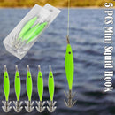 5pcs Luminous Octopus Squid Fishing Lure Jig Hook Night Light Up Bait Shrimp`