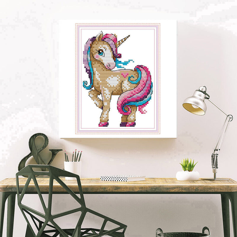 Magic Horse 14CT Counted Partial Cross Stitch DIY Craft Set Handmade Painting