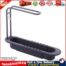 Telescopic Sink Shelf Towel Bar Sponge Drainer Storage Rack Basket (Grey) Newly