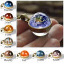 Solar System Fashion Double Side Galaxy Necklace Glass Ball Planet Pendant