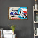 Weatherproof Retro Chic Motorcycle Sign Iron Painting Wall Drawing (3) Newly