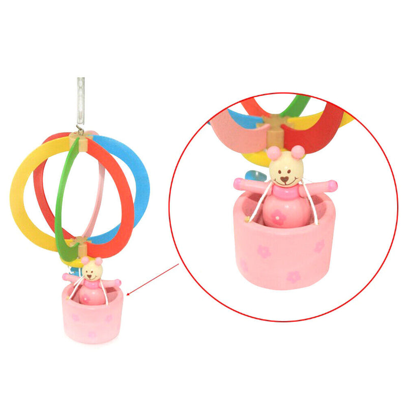 Baby wooden Hanging bed toys/ cartoon hot air balloon design for gifts