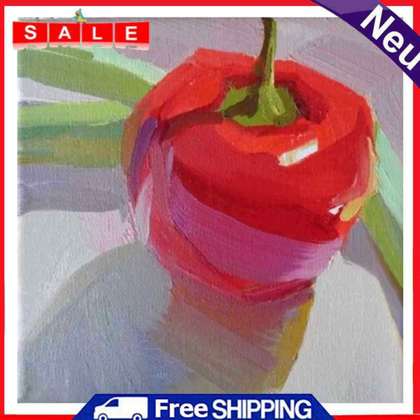 Oil Paint by Numbers Pepper Flower Canvas Artwork Living Room Picture Decoration
