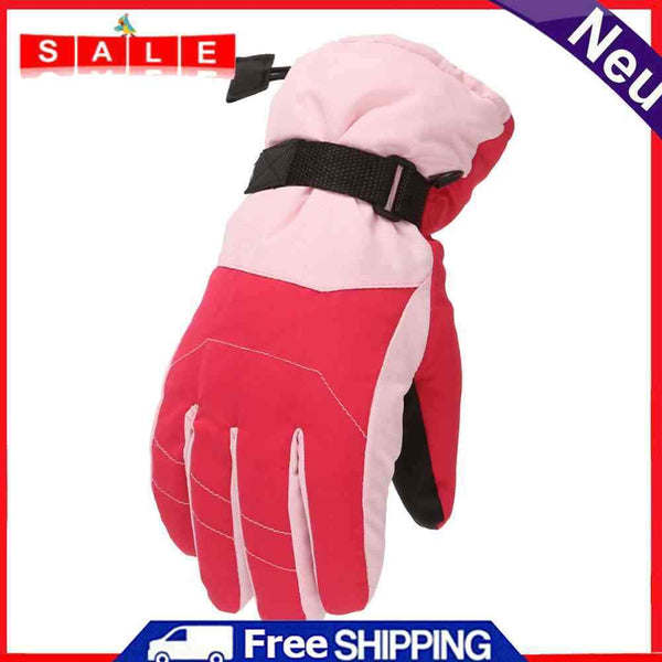 2pcs Warm Ski Gloves Outdoor Thermal Full Finger Mittens for Children Boys Girls