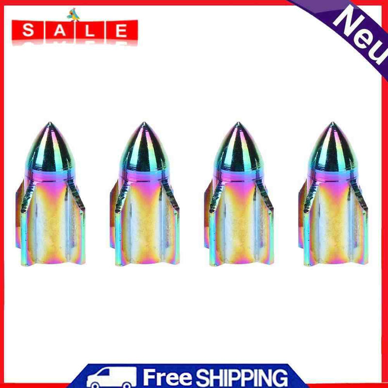 4PCS Rocket Mold Aluminum Wheel Tire Valve Stem Caps Automobile CNC Metal Rei