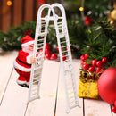 #A Funny Santa Climbing Ladder with Music Fireplace Home Decor Christmas Decorat