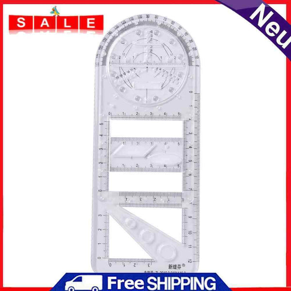 Geometric Ruler Students Rotatable Mathematical Ellipse Circle Drafting Tools