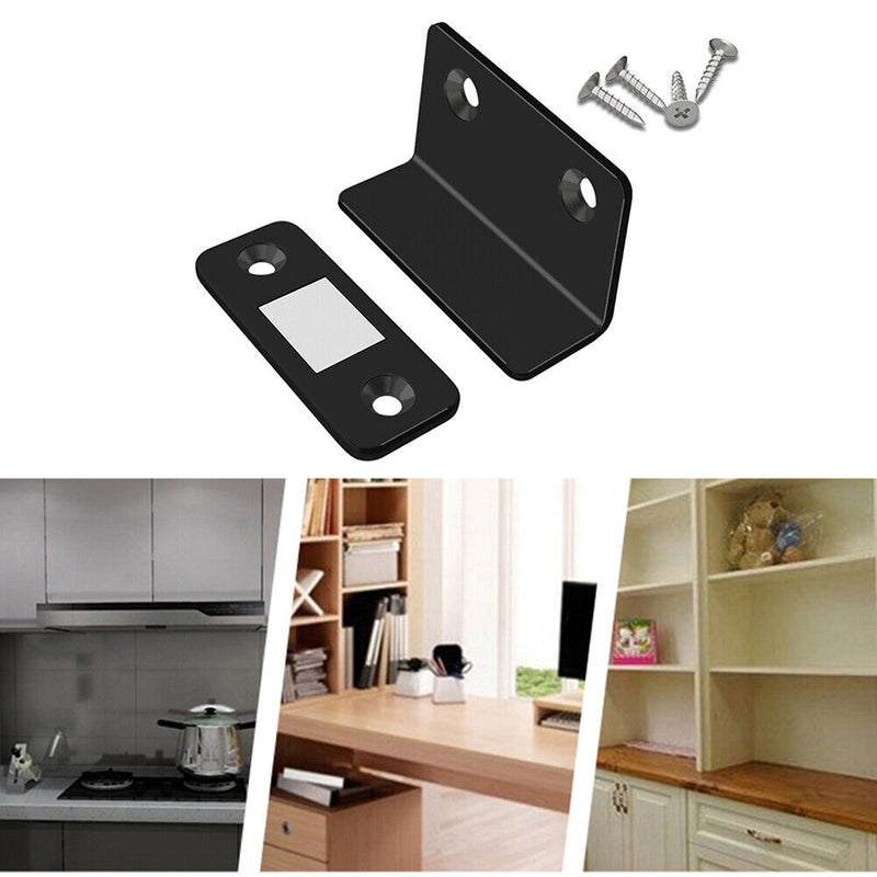 Punch Free L Shaped Door Stopper Invisible Magnetic Door Suction (Black) Newly