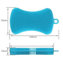 Silicone Dish Washing Brush Pot Pan Kitchen Cleaner Sponge Scrubber (Blue) Newly