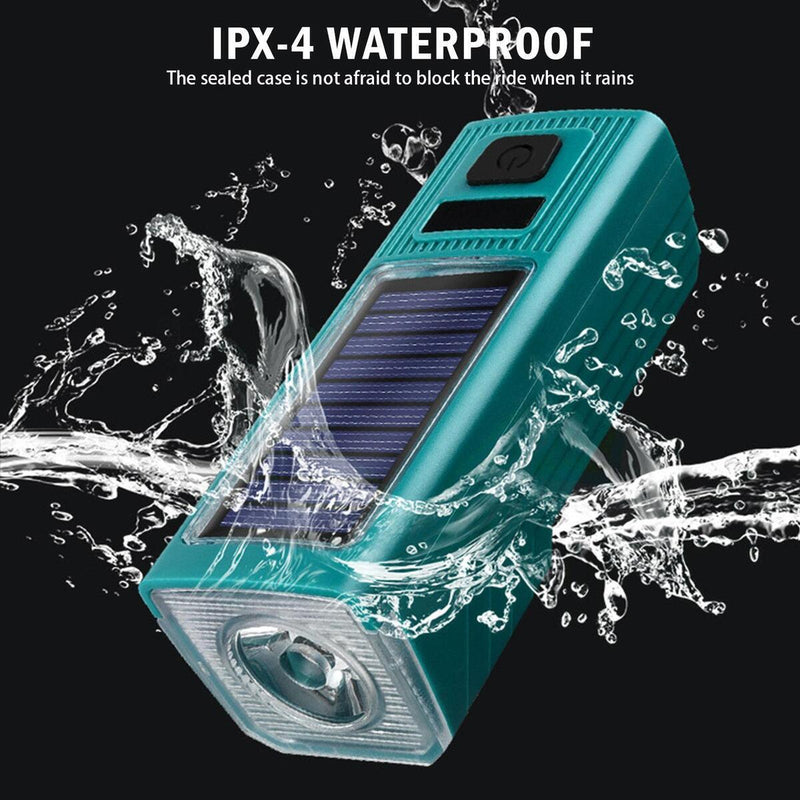 3 Modes Bicycle Front Light Bicycle Lantern With Horn n LED Charging Solar A9Y2