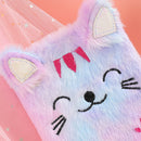 Cartoon Cat Plush Notebook Fluffy Daily Planner Journal Book (Purple) Newly