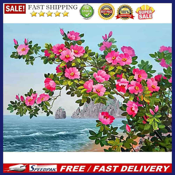 Hand Painted Oil Paint Kill Time Picture Colouring Seaside Camellia Artcrafts