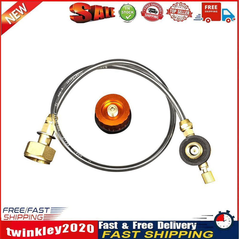 Outdoor Camping Gas Stove Refill Adapter for Long Flat Cylinder Tank (B) Newly