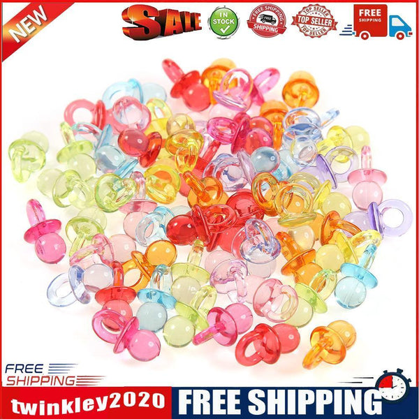 50pcs Acrylic Baby Shower Favor Pacifier Girl Boy Decor Birthday Party Gift