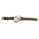 OULM Military Army Dual Time Zone Big White Dial Black Leather Sports Watch