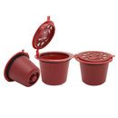 4pcs/set Reusable Coffee Capsule Filter Shell for Nespresso Machine (Red)