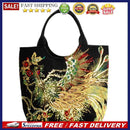 Retro Beads Peafowl Embroidery Crossbody Shoulder Bag Women Canvas Large Handbag