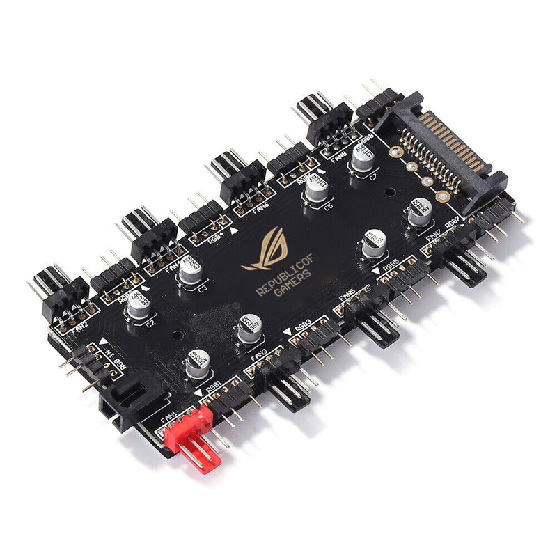 1 to 8 Multi Way Splitter RGB PWM Hub Speed Controller Adapter (5V 3Pin) Newly