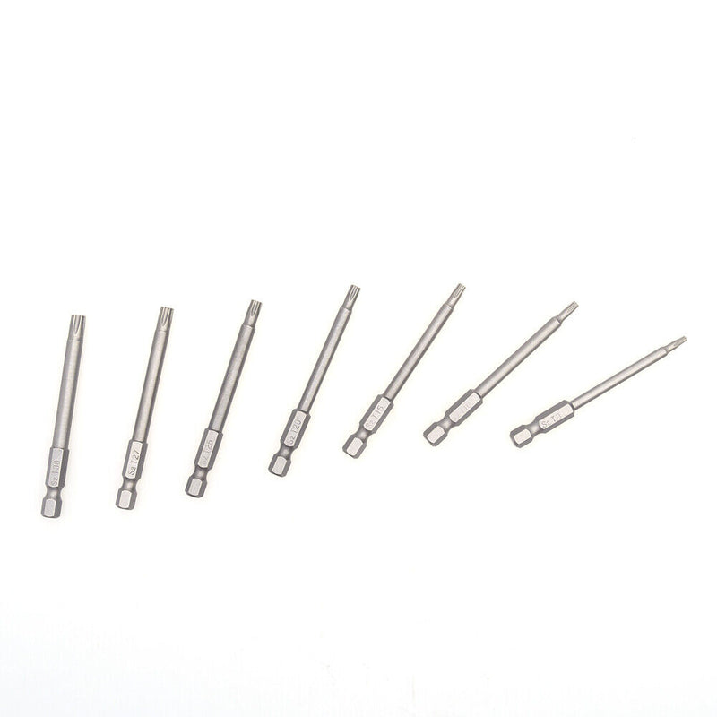 7pcs/set 75mm T8-T30 Magnetic Torx Screwdriver Bits 1/4 Inch Hex Shank Scre