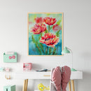 Flower Oil Paint By Numbers Kit DIY Home Decoration Gift Wall Art Picture Cra