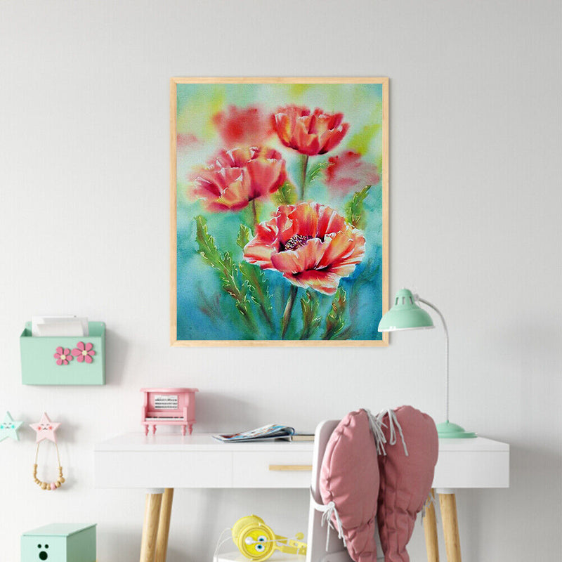 Flower Oil Paint By Numbers Kit DIY Home Decoration Gift Wall Art Picture Cra
