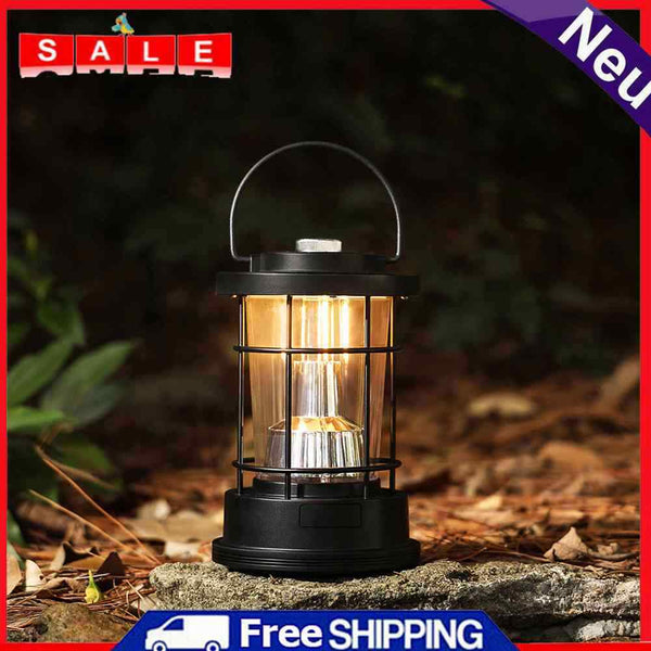 Retro Portable Lantern 4000mAh Outdoor Kerosene Lamp for Hiking Camping Climbing
