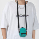 Nylon Crossbody Bag Men Women Street Hip Hop Zip Small Phone Packs (Green)