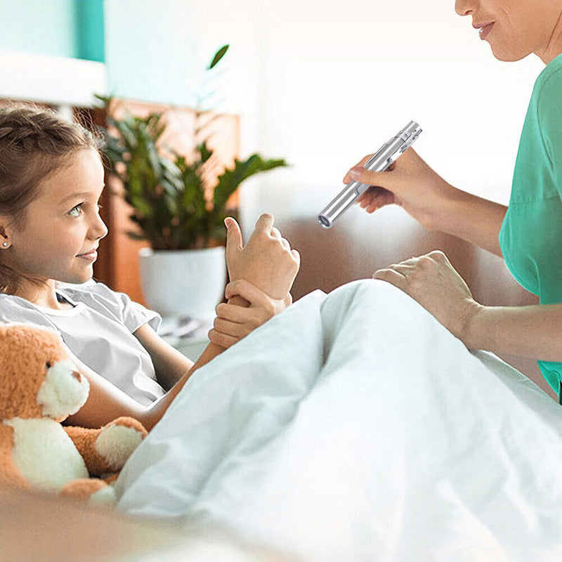 USB Charging LED Flashlight Medical Pen Light Clip Pocket Nursing Lamp (A) Newly