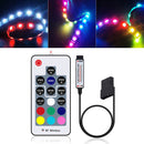 Computer DC 12V 4-Pin RGB LED Strip Light Dimmer Wireless RF 17 Keys Controller