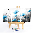Paint By Numbers Kit DIY Blue Flower Colouring Oil Art Picture Ornaments