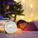Analog Alarm Clock Battery Operated Non Ticking Small Clock with Night Ligh