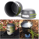 2pcs /Set Portable Camping Cookware Outdoor Hiking Picnic Tableware Pot