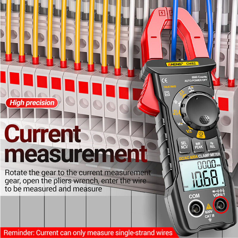 #A 6000 Counts Digital Clamp Meter AC/DC Current Multimeter Ammeter Voltage Test