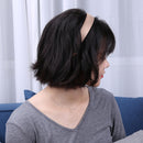 Solid Color Hair Hoops Simple Headband Women Girls Wide Hairband (Beige)