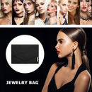 Jewelry Storage Bag Foldable Jewelry Case Durable Polyester Handbag (Black)