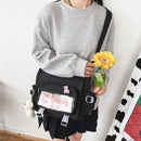Korean College Handbags Large Capacity Tote Bags Multi-pocket for Student School
