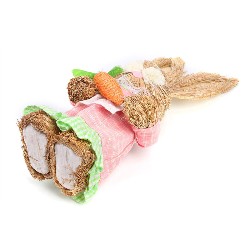 Easter Bunny Ornaments Cute Straw Simulation Rabbit Photography Props (B)