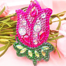 4pcs DIY Flowers Full Drill Special Shaped Diamond Painting Bag Keychain Jewelry