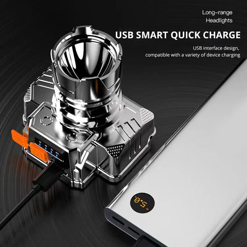 IPX4 Waterproof Safety Headlight Torch 200LM Camping Headlight USB Rechargeable