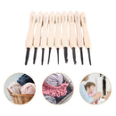 9pcs Wooden Crochet Hooks Knitting Needles Set 2-6mm Crochet Sewing Craft Newly
