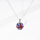 London GB UK British Flag Union Jack Shamballa Beads Pendant Necklace S6H2