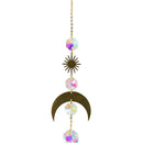Metallic Hoop Crystal Moon Sun Pendant Garden Wedding Chandelier Decorations