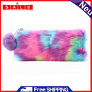 Innersetting Women Plush Leather Feather Bags Storage Cosmetics Case School Lead